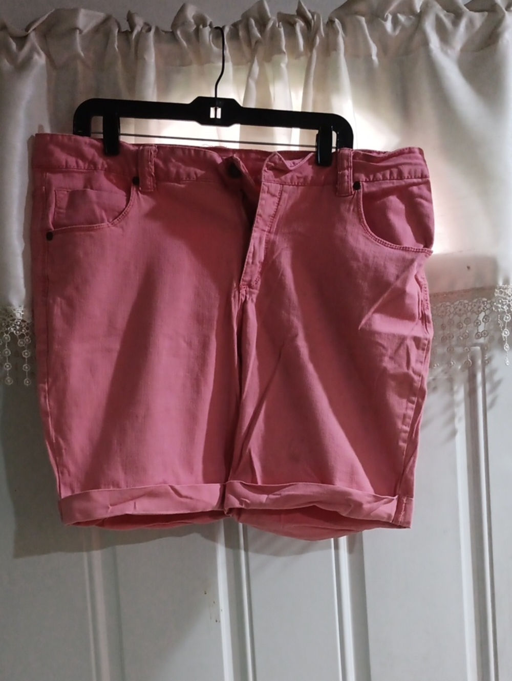 Faded Glory Pink-coral Rolled-Hem Bermuda Shorts